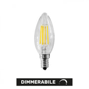 Alca power c35 6w 220v 650lm 4000k e14 lampada oliva a filamento dimmerabile a led