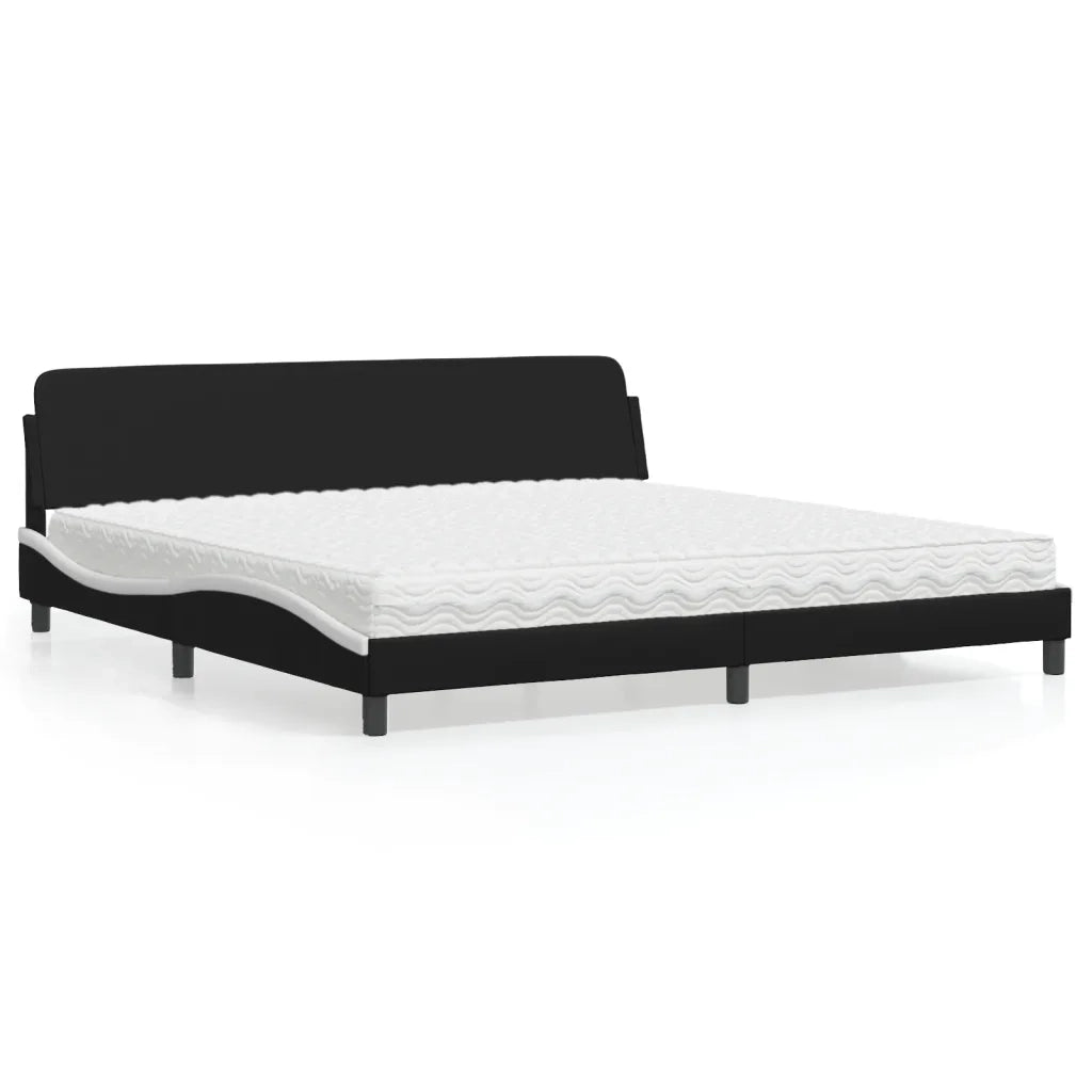 vidaXL Letto con Materasso Nero e Bianco 200x200cm in Similpelle