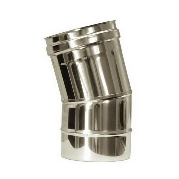 Curva 15 canna fumaria DN 130 tubo acciaio inox 316