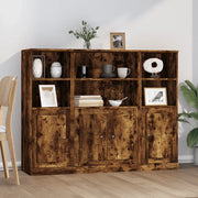 Credenze 3 pz Rovere Fumo in Legno Multistrato 3185308
