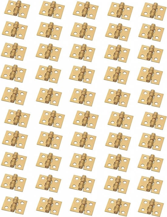 Mini Cardini - 50 pezzi - Con Spigoli - Cardine - Cardine fissa - Cardine - Cardini - Cardine per porta - Cardine per cassetti - Cardine verificata - Accessori per mobili per cassetti, barattoli ecc.