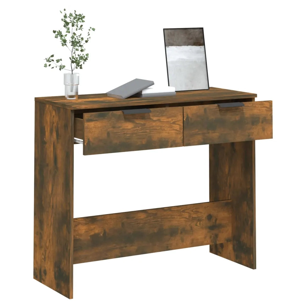 Tavolino Consolle-Tavolino da soggiorno-Tavolo Rovere Fumo 90x36x75 cm in Legno Multistrato