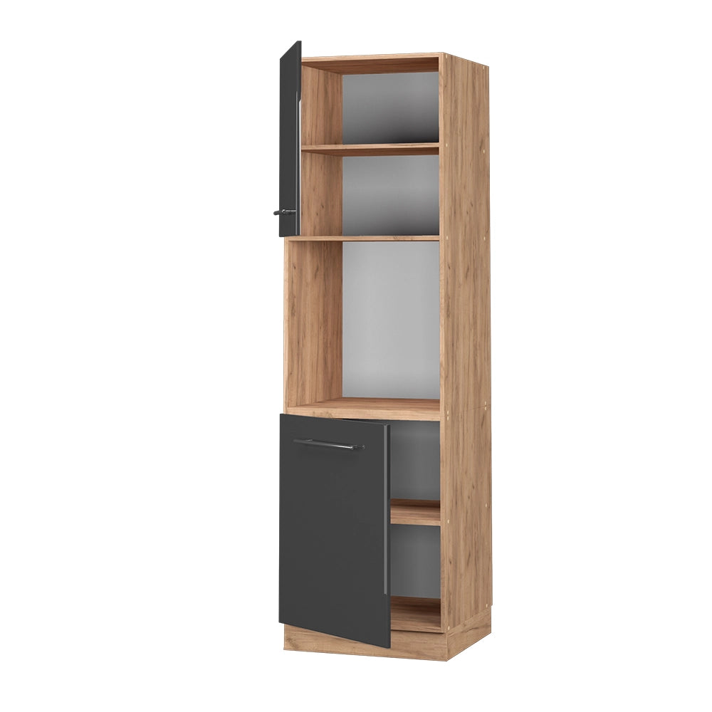 Vicco Mobile per forno da incasso Antracite lucido 60 cm aperto