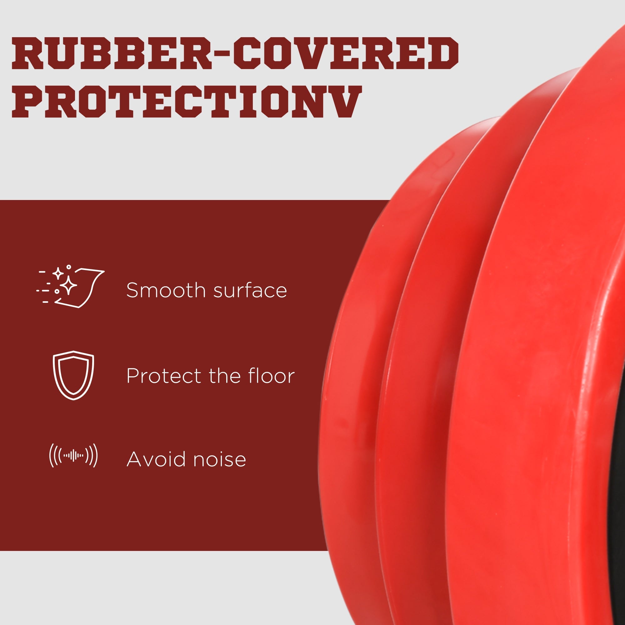 Set Manubri Palestra con Pesi da 40 kg 45x26x26 cm in Metallo e Sabbia di Ferro Rossa