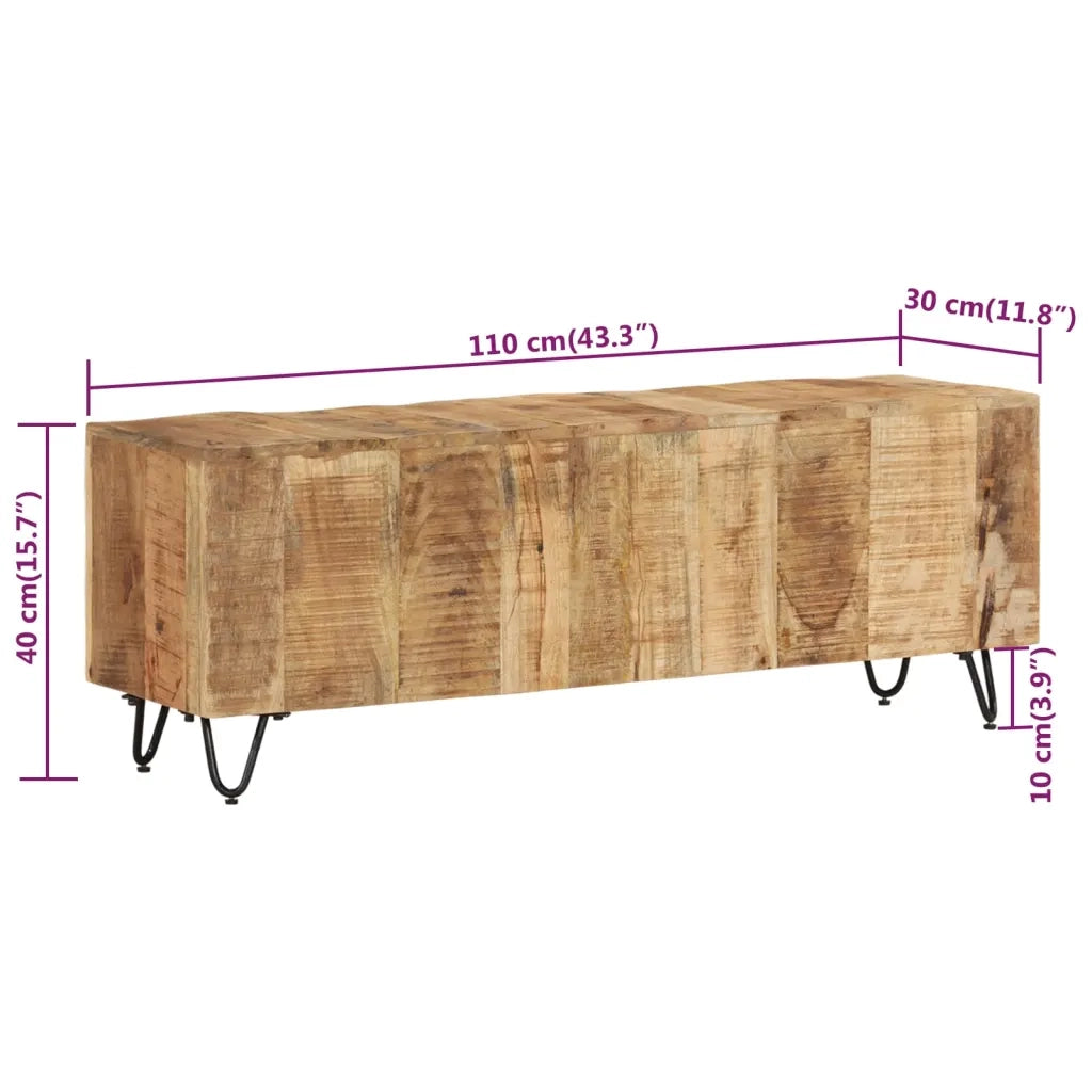 Mobile Porta TV 110x30x40 cm in Legno Massello di Mango 337843