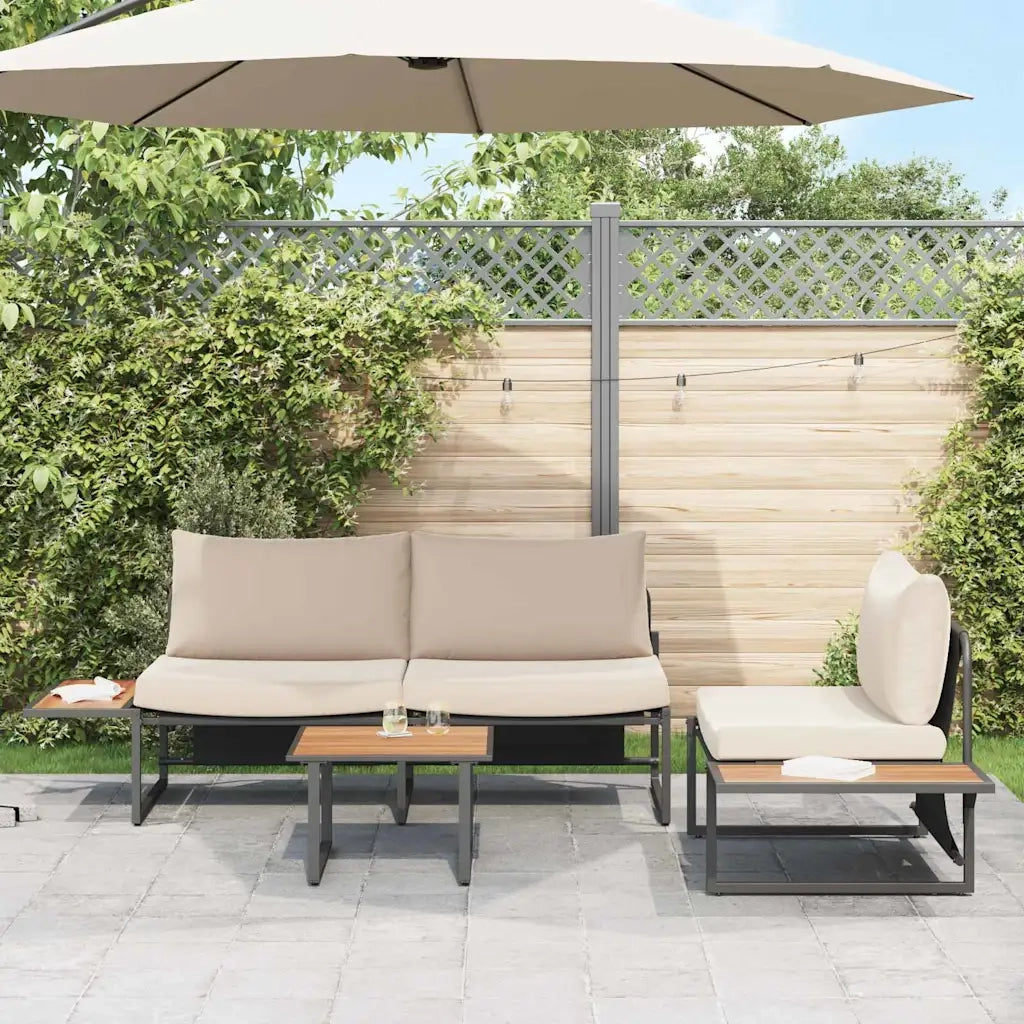 Set da Pranzo per Giardino 3 pz | Set Salotto da Giardino Talpa Acciaio