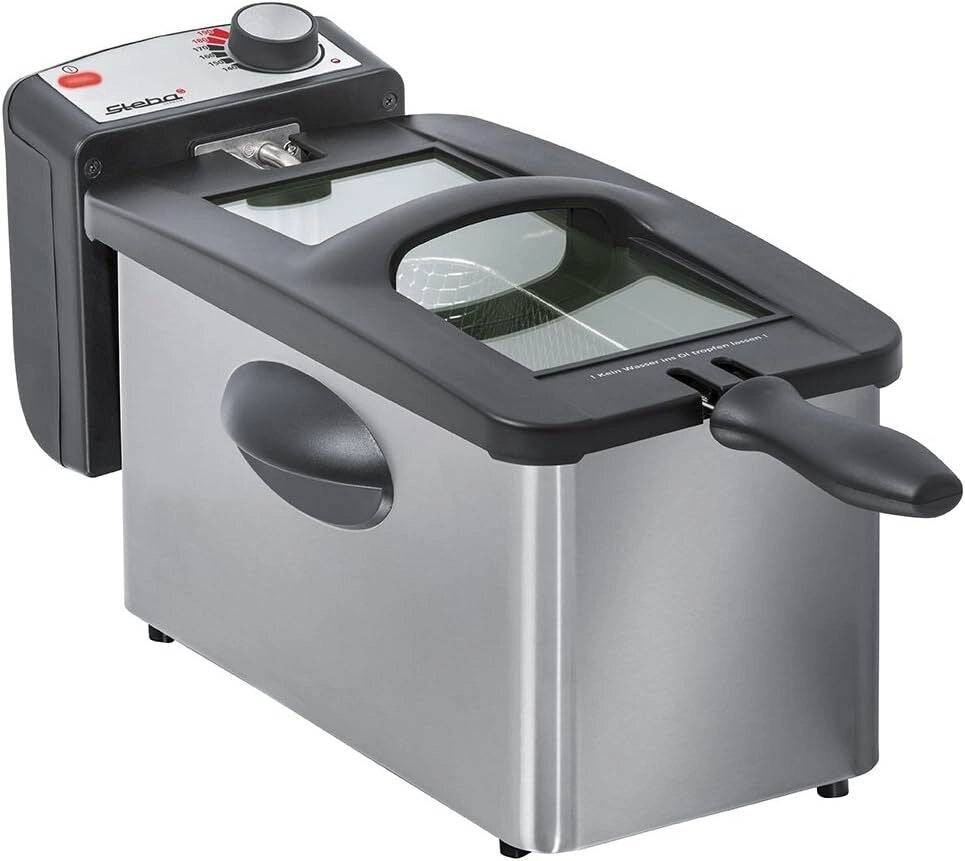 Steba DF 180 Friggitrice in Acciaio Inox 3 L con Finestra XXL 2000 W colore Acciaio Inox