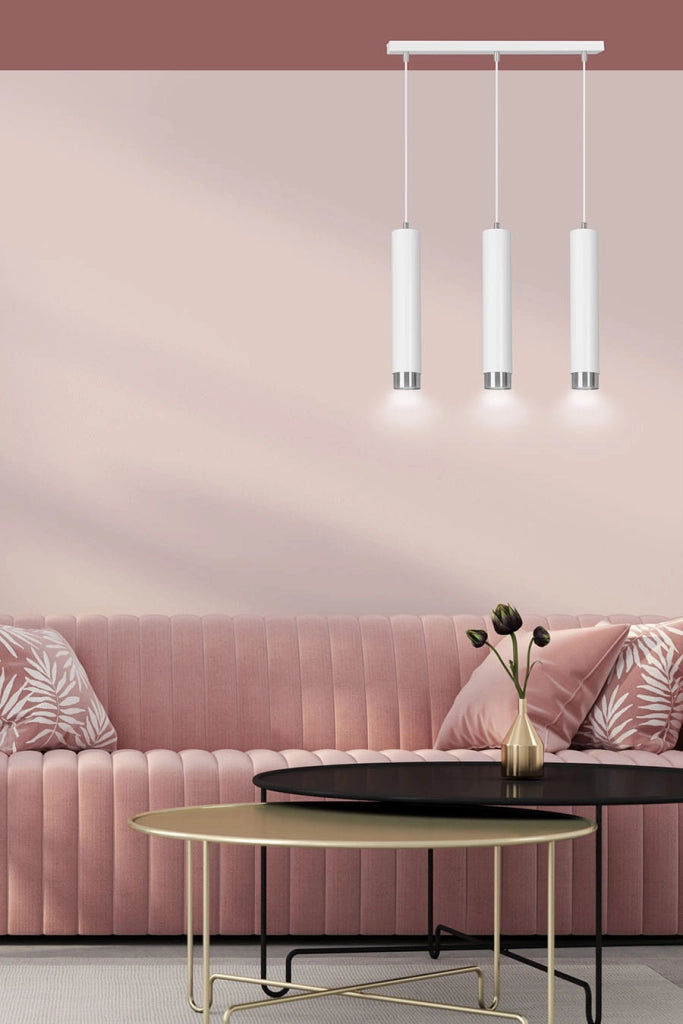 Lampadario sospeso Emibig KIBO 3xGU10 bianco cromo