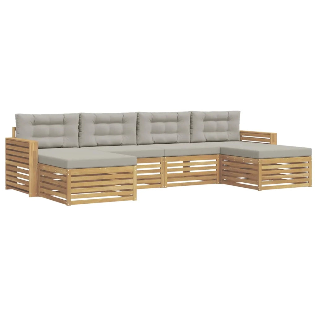 Set di divani da esterno 6 pcs Bianco e Grigio Chiaro 3390931