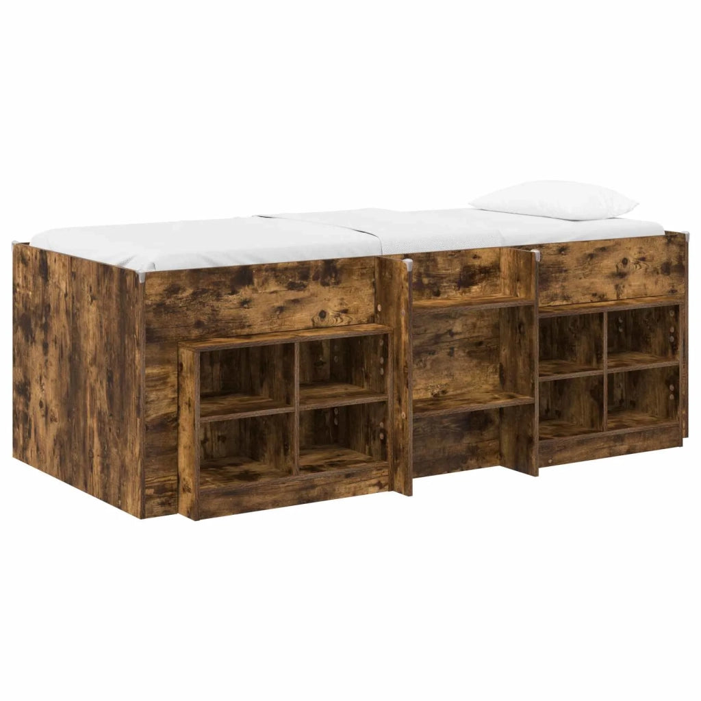 Struttura Letto Loft con Mobile 3 pz Rovere Fumo 3423426