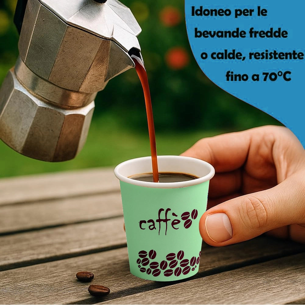 1000 Bicchierini da Caffè Monouso Decoro Rainbow Bicchieri 75ml Usa e Getta