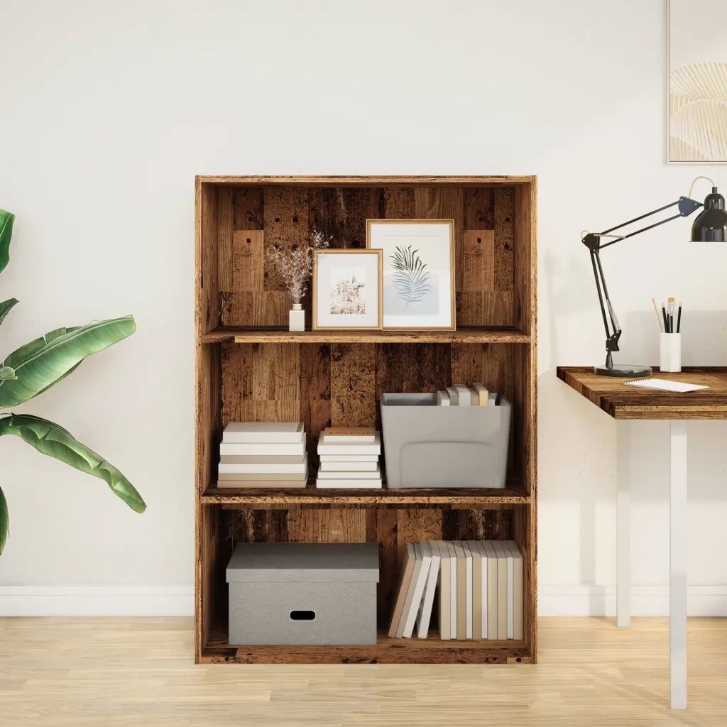 Libreria-Scaffale per Libri-Mobile di Stoccaggio Legno Antico 80x30x114 cm in Legno Multistrato