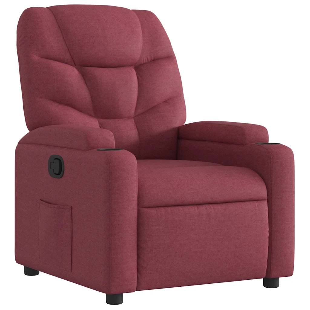 Divano Sedia-Poltrona Reclinabile in Tessuto Rosso Vino 828165