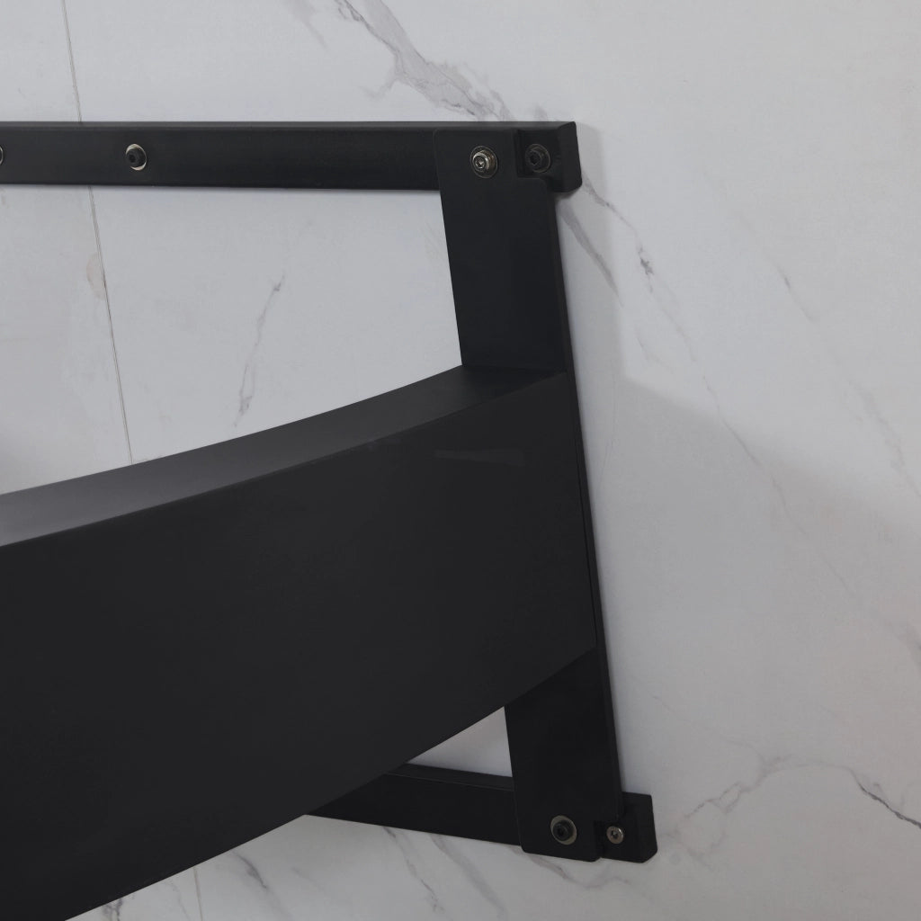 Tavolo da pranzo con piano effetto marmo, struttura in MDF e metallo, per cucina e soggiorno, bianco nero, 140 × 75 × 75,5 cm