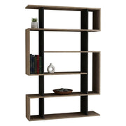 Libreria Agamermis, Scaffale da ufficio, Mobile portalibri, Biblioteca, 110x26h161 cm, Quercia e Antracite