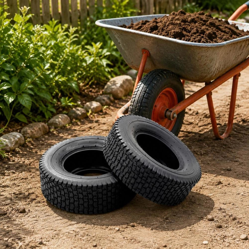 Wheelbarrow Tires, 2 Pieces, 13x5.00-6 4PR Rubber