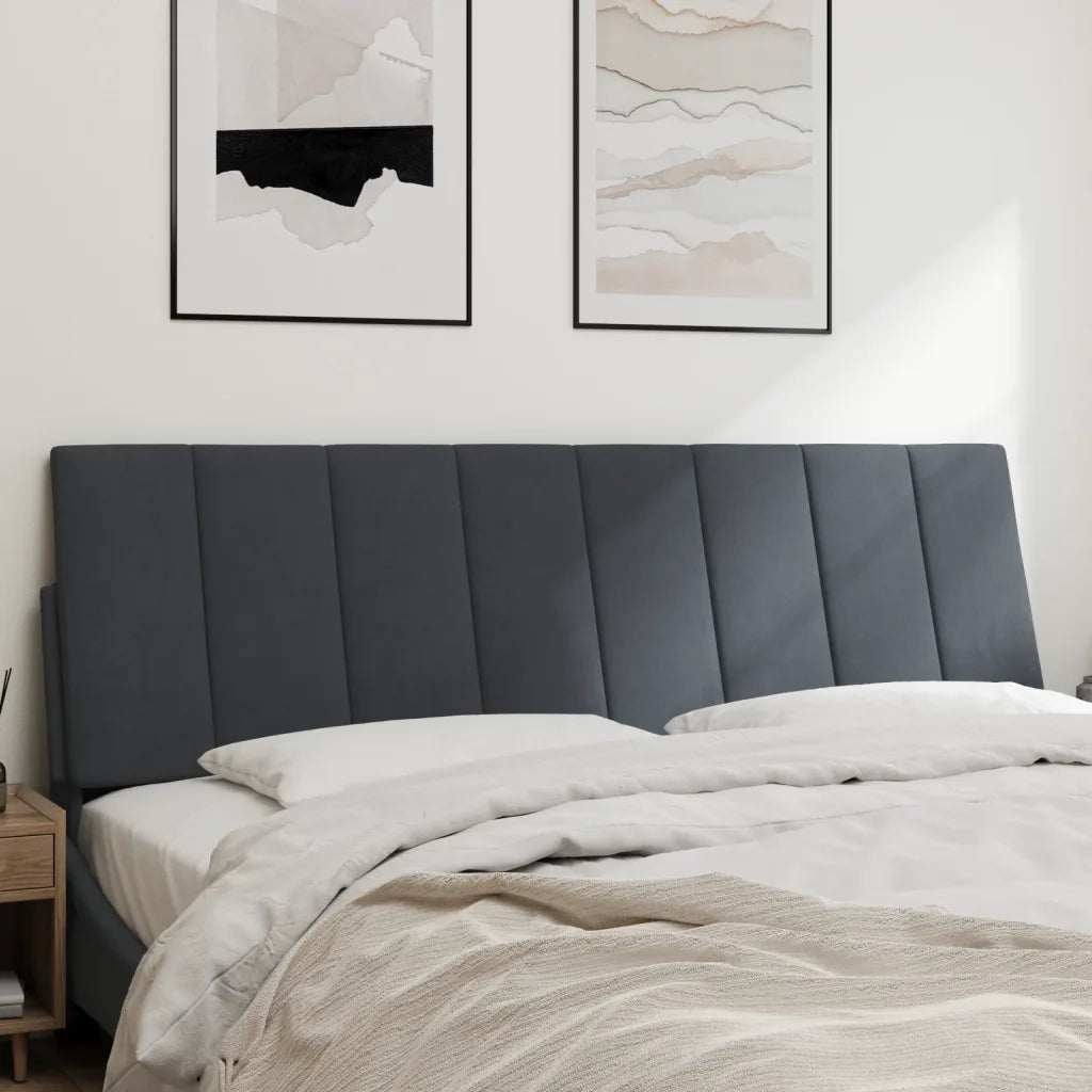 Cuscino Testiera Hanko Grigio Scuro 160 cm in Velluto 374676