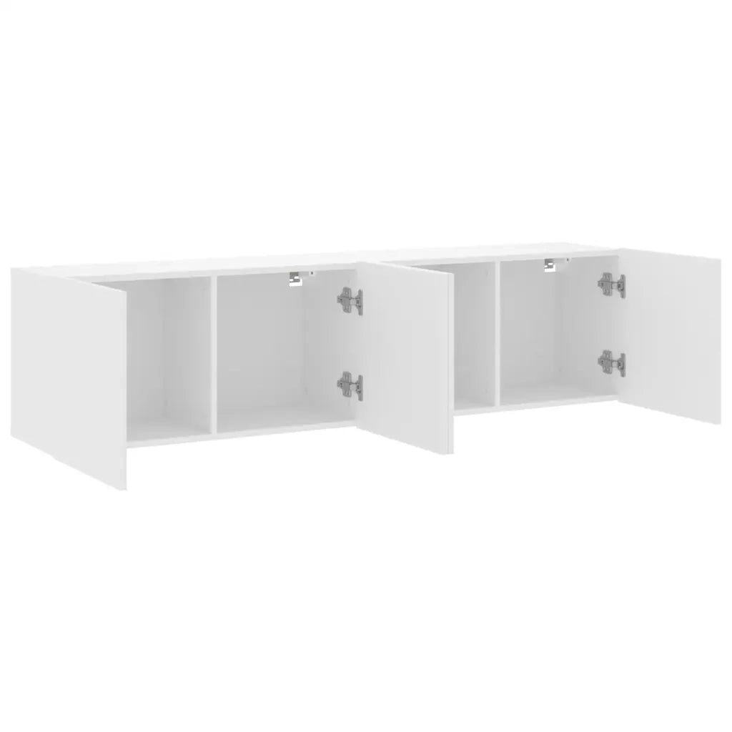 Mobili TV a Parete 2pz Bianchi 80x30x41 cm