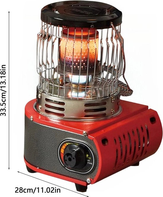 Cucina a gas portatile - Riscaldatore a propano - Accendino elettronico a gas - Cucina da tenda - Camping - Esterno - Manichino riscaldante - 33,5 x 28 cm - Rosso