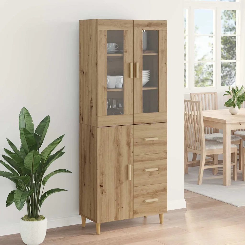 Credenza | Madia | Buffet da pranzo | Armadio da pranzo con cassetto Rovere artigianale 69,5 x 34 x 180 cm