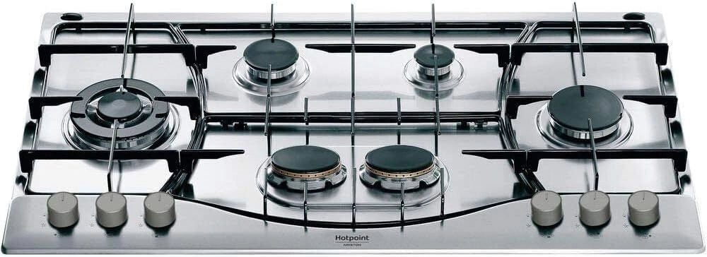Hotpoint PHN 962 TS-IX-HA Piano Cottura a Gas 6 Zone 1 Tripla Corona Griglie smaltate intercambiabile 90 cm Acciaio Inox