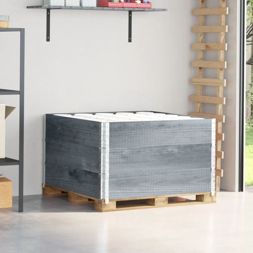 Paretali per Pallet 3 pz Grigi 100x100cm Legno Massello di Pino CFW2684532