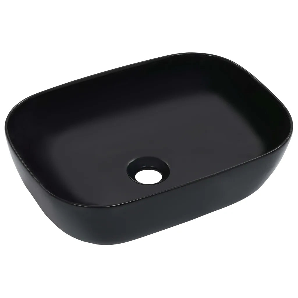 Lavandino 45,5x32x13 cm in Ceramica Nero cod mxl 42411