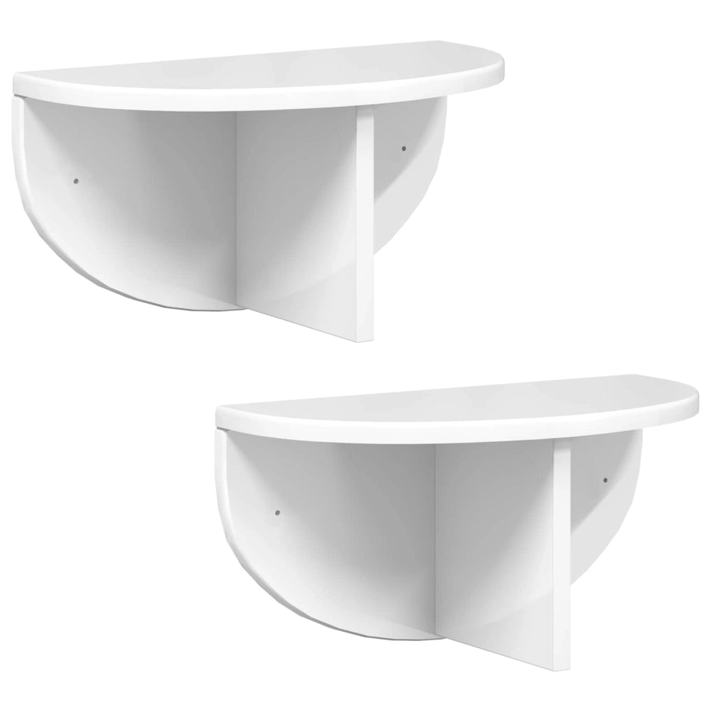Scaffale da parete 2 pz Bianco Lucido 38 x 19 x 19 cm