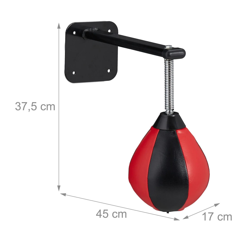 Punching-ball da parete allenamento tecnico agilità 30 x 30 x 30 cm in pelle nera 13_0014648