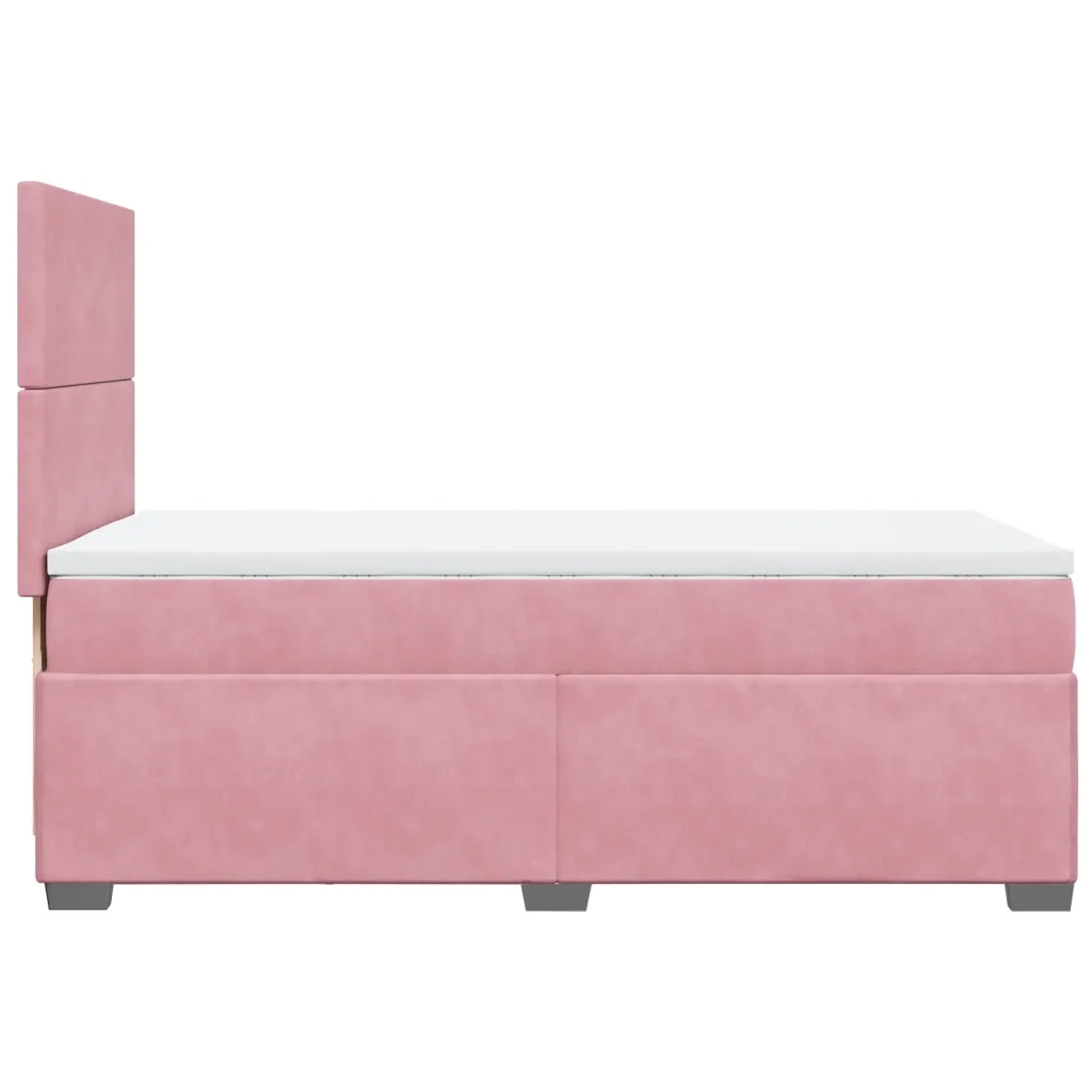 Giroletto a Molle con Materasso Rosa 90x190 cm in Velluto