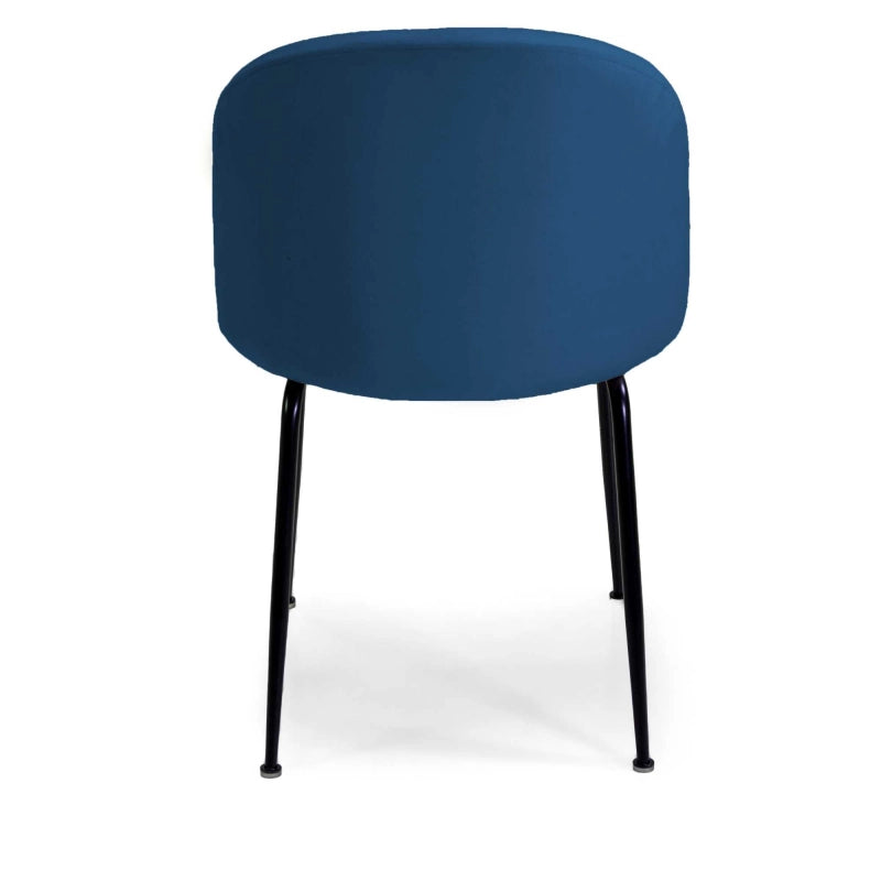 Sedia velluto Sammi blu struttura nero cm 50x57h47/77,5