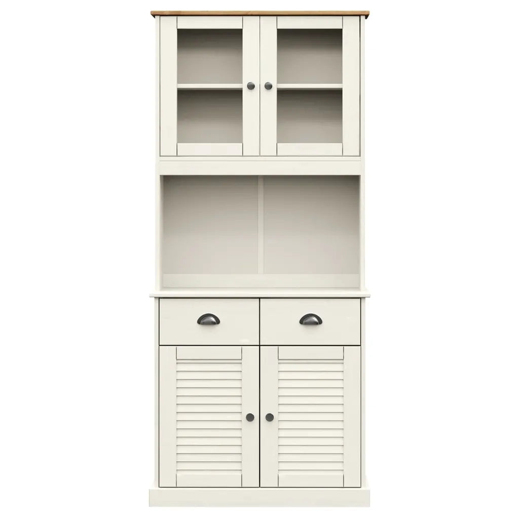 Credenza VIGO Bianca 78x40x175 cm in Legno Massello di Pino 3188302