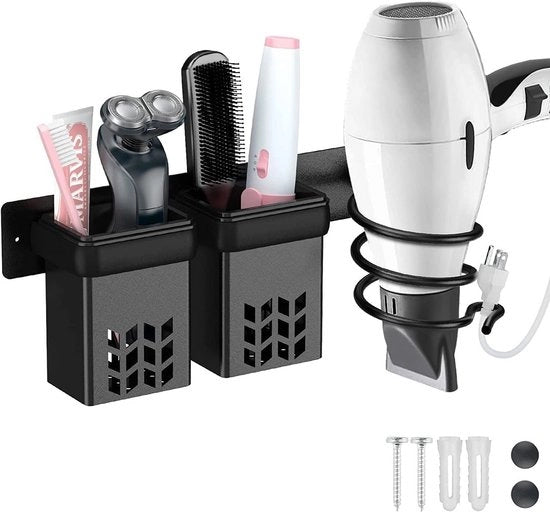 Sostegno per Folti da Parete con Sostegno per Stilo - Organizzatore per Strumenti per Capelli