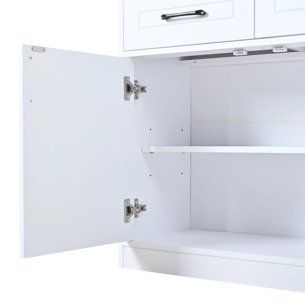 Credenza 120x35x80 cm con 3 cassetti e 3 ante; truciolare; bianco