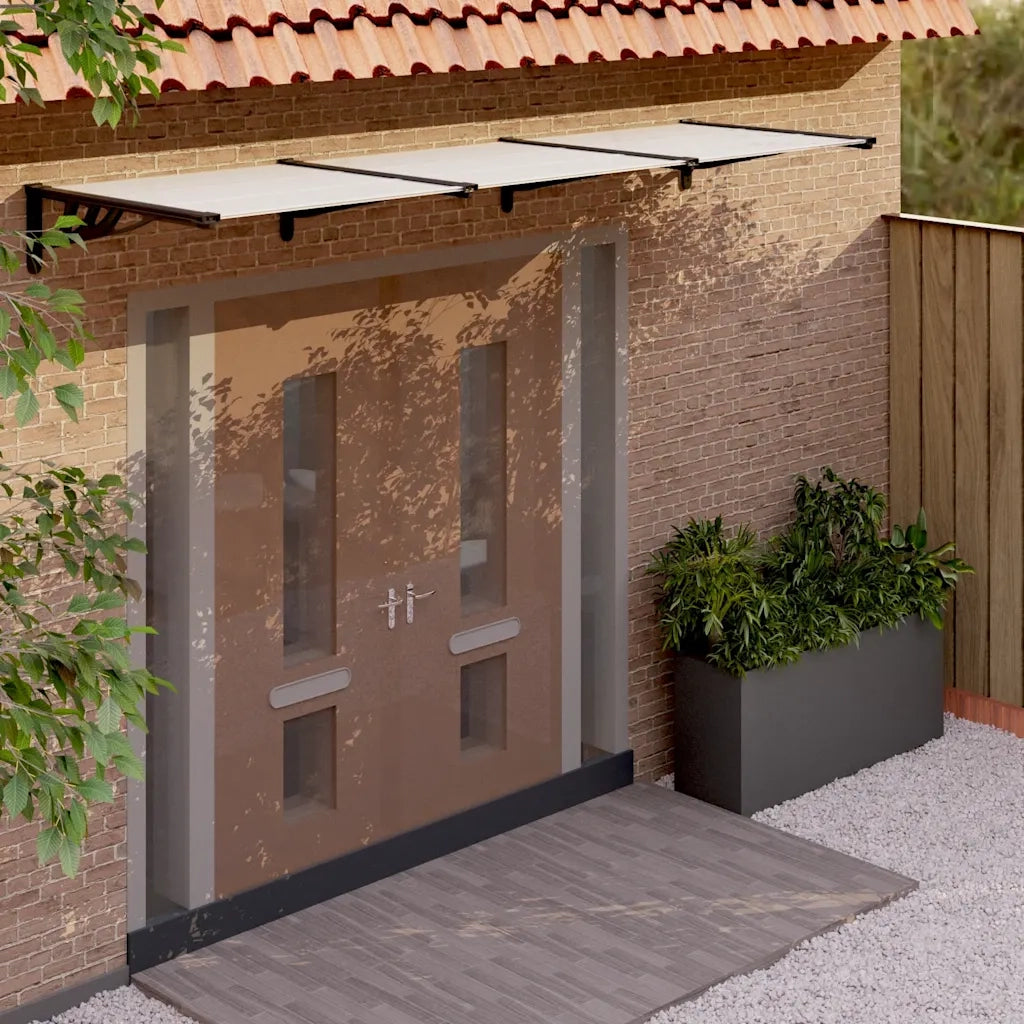 Tettoia per Porta Nero e Trasparente 297,5x90 cm Policarbonato CFW8825694