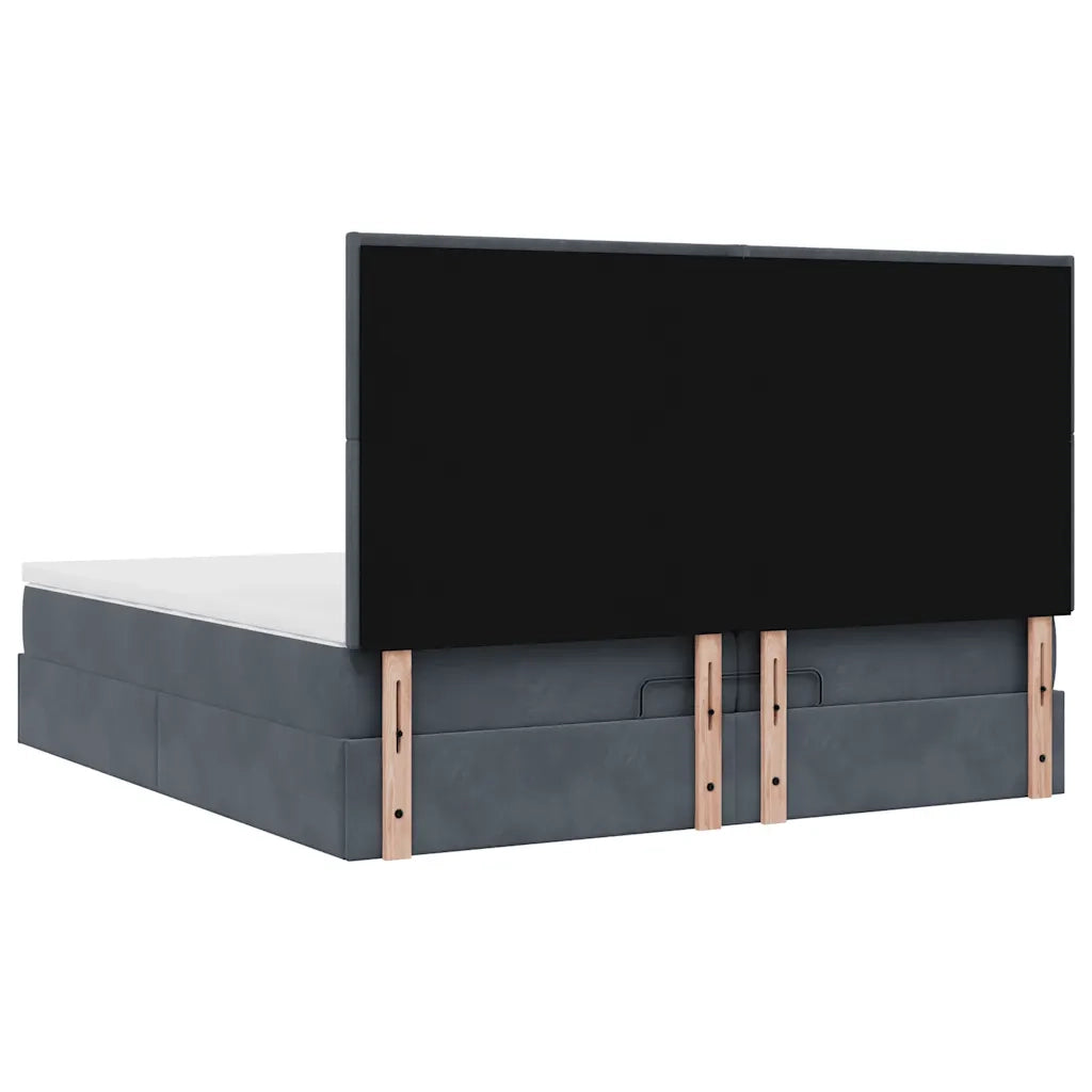 Struttura Letto Pouf con Materassi 200x200 cm Velluto 3314271