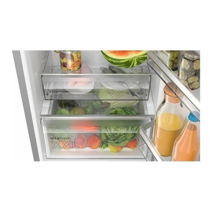 Bosch Serie 4 KGN397LDF Frigorifero combinato da libera installazione 203 x 60 cm Metal look Classe D