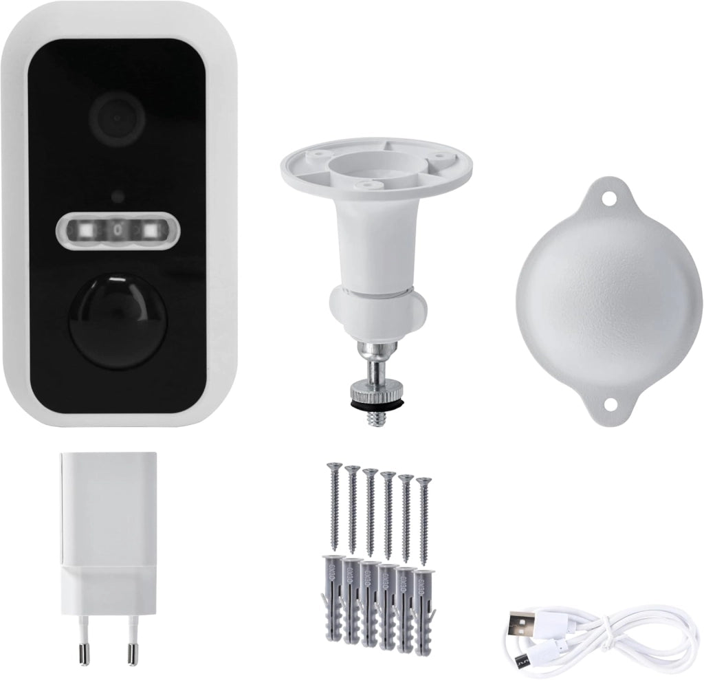 Wireless Security Cam 2K - Rilevamento di movimento, alimentazione wireless, controllo app e facile montaggio per monitoraggio ad alta risoluzione (esterno)
