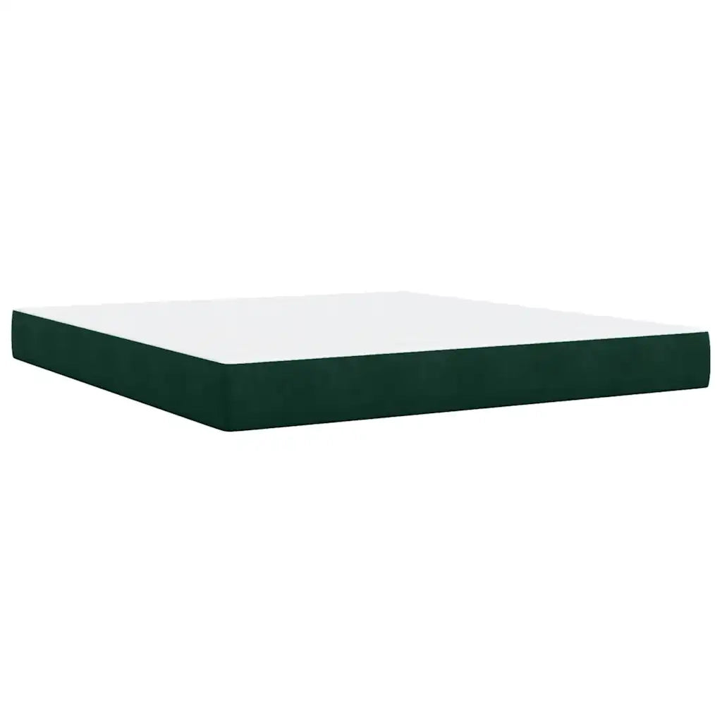 vidaXL Giroletto a Molle con Materasso Verde Scuro 180x200 cm Velluto