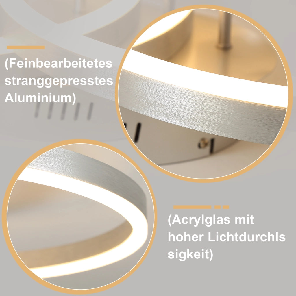 ZMH Lampada da soffitto plafoniera LED moderna 82 cm dimmerabile telecomando oro 74W