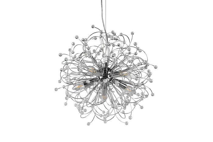 Lampada a Sospensione da Interno Attacco E14 in Metallo Cromo