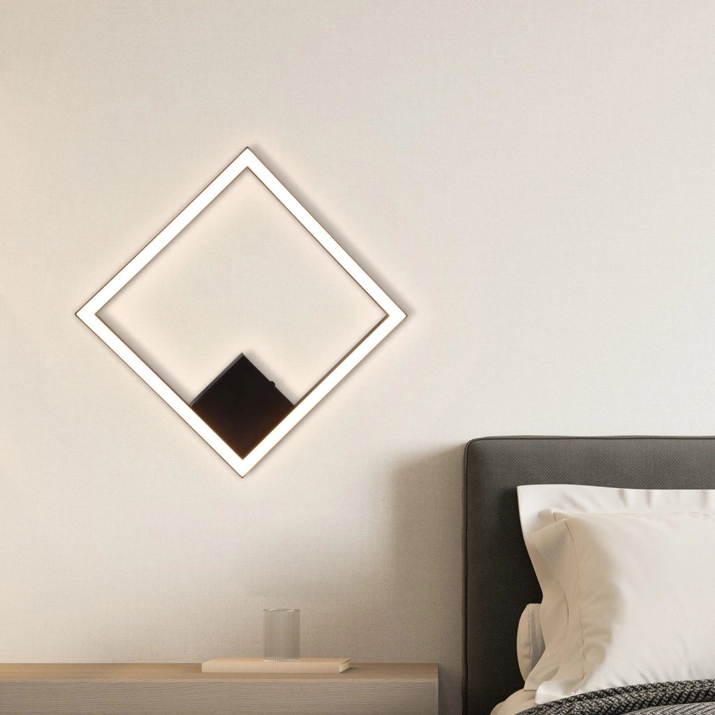 ZMH Lampada da soffitto plafoniera LED quadrata nera 3000K moderna per soggiorno corridoio cucina