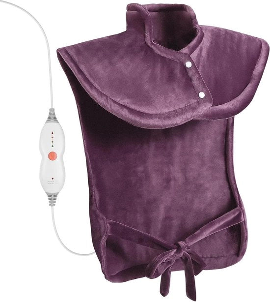 Cuscino di riscaldamento elettrico per schiena spalle collo - 4 impostazioni di temperatura - 15 ore di funzionamento automatico - dekan elettrico 60 x 85 cm