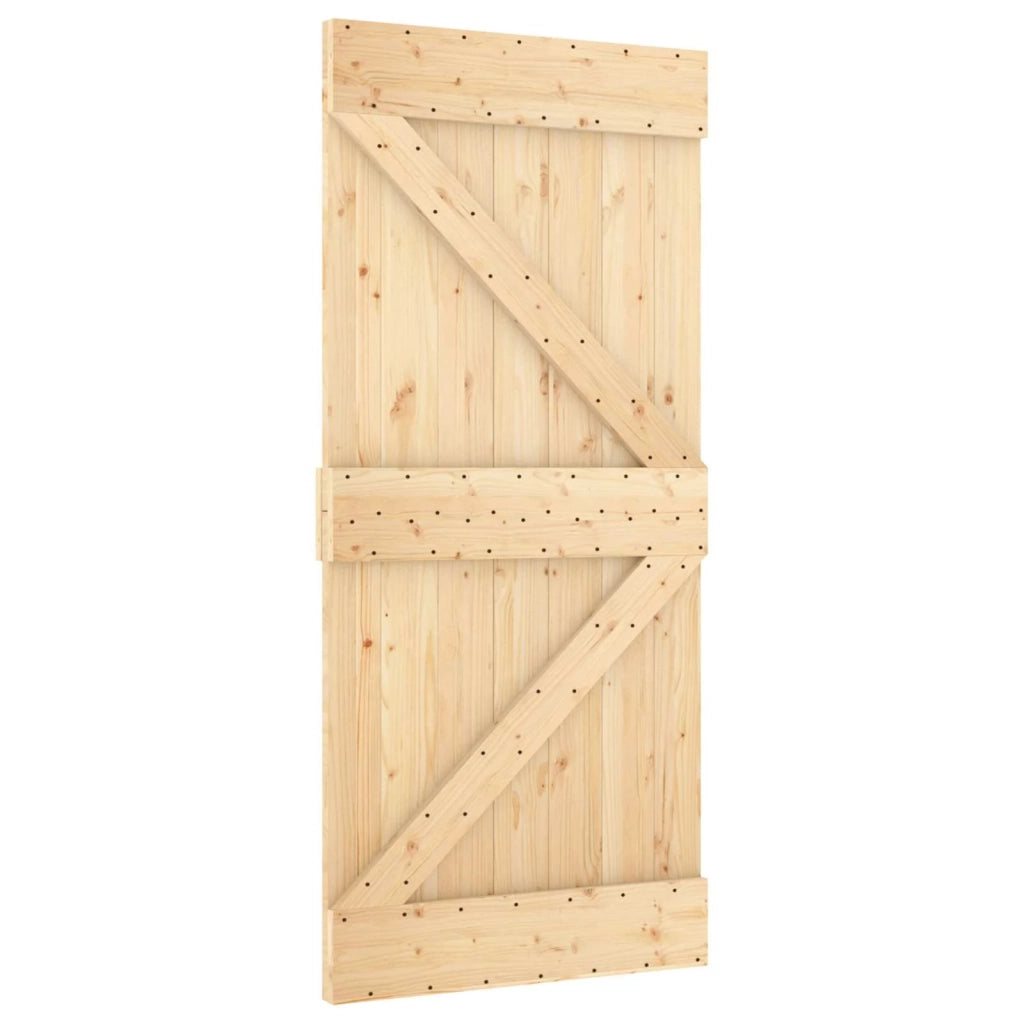 Porta scorrevole Naturale e Nero 95 x 210 cm 3444910