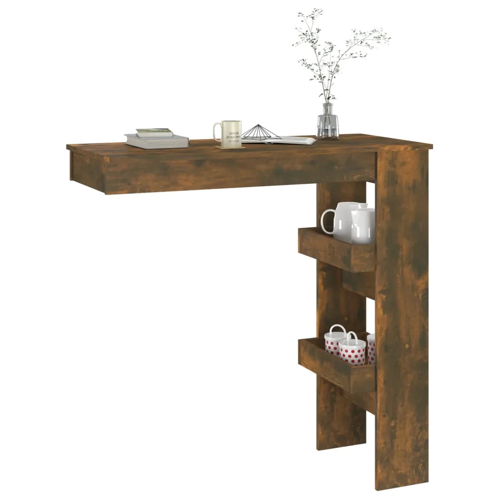 Bancone da Muro Rovere Fumo 102x45x103,5 cm Legno Multistrato 817222