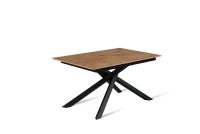 E-STYLO Tavolo allungabile con top rovere in melaminico e base in metallo nero, 90cm X 140/ 190cm H. 76cm.