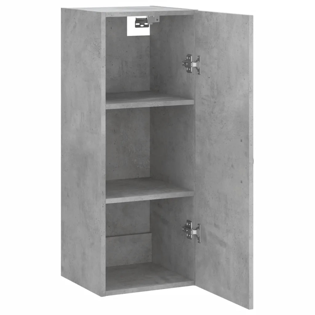 Mobile a Parete Grigio Cemento 34,5x34x90 cm Legno Multistrato 834998