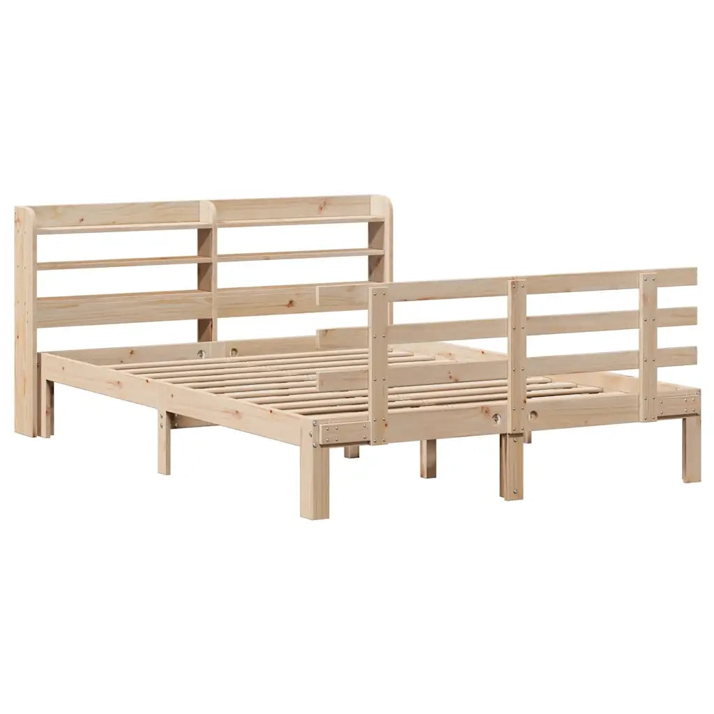 Giroletto con Testiera 160x200 cm in Legno Massello di Pino