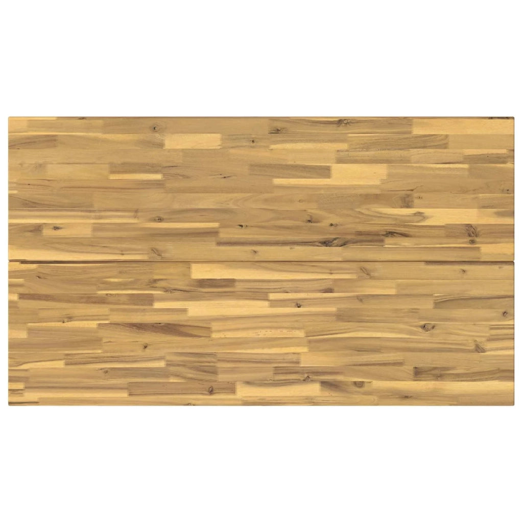 140 x 70 x 75 cm Legno di Acacia Massello Naturale e Bianco 937604