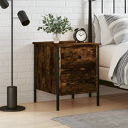 Comodino-Tavolino da notte Rovere Fumo 40x42x50 cm Legno Multistrato 513355